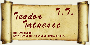 Teodor Talpešić vizit kartica